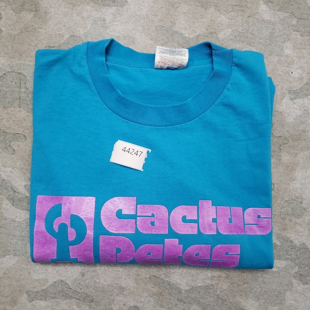 VTG Cactus Petes Hanes Shirt Mens XL Blue Single Stitch Heavyweight Casino - Picture 10 of 10